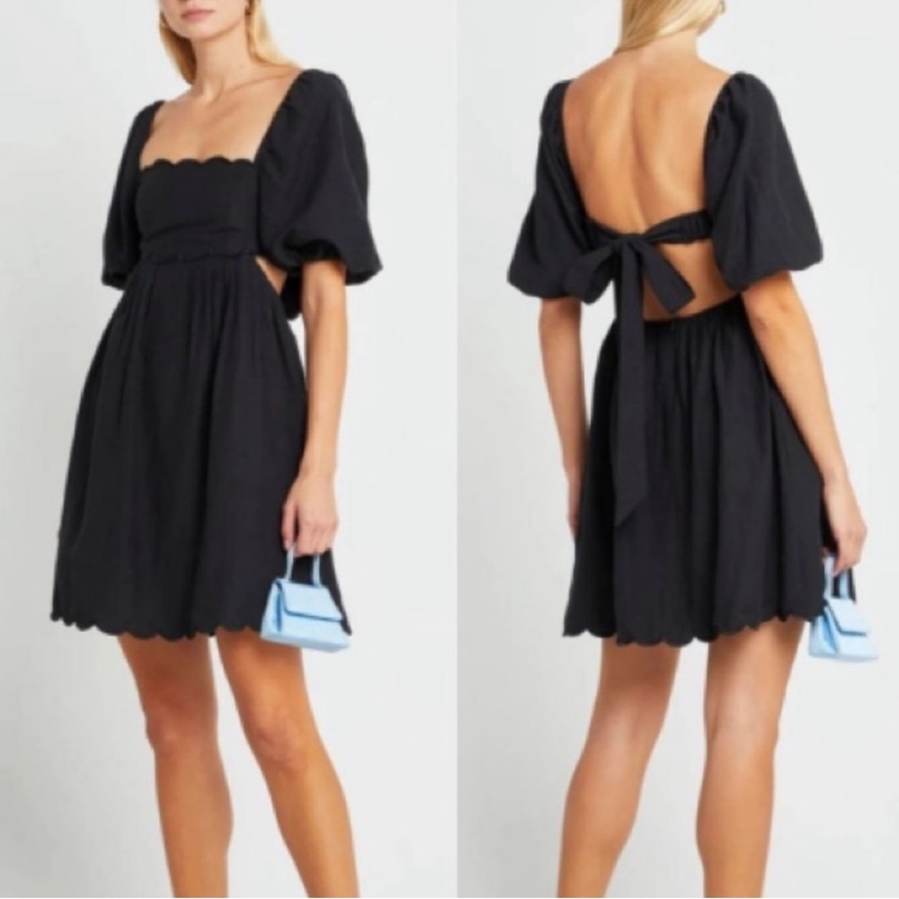 Anthropologie O.P.T. Linen style cutaway LBD.
